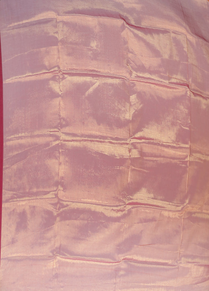Rust Tissue Silk Saree With Blouse Piece
