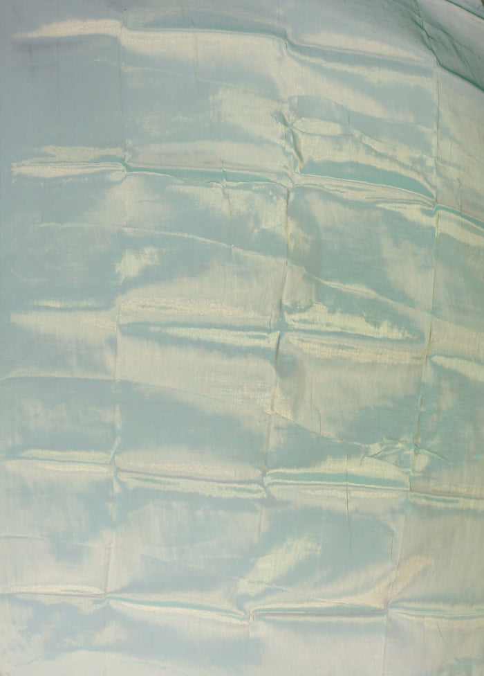 Green Tissue Silk Saree With Blouse Piece