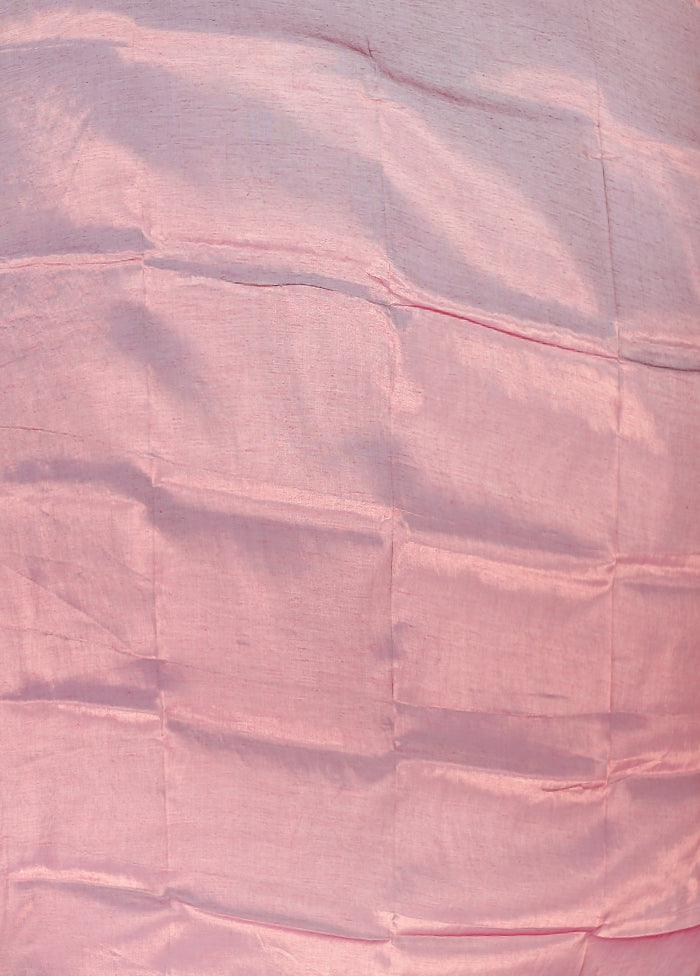 Pink Tissue Silk Saree With Blouse Piece