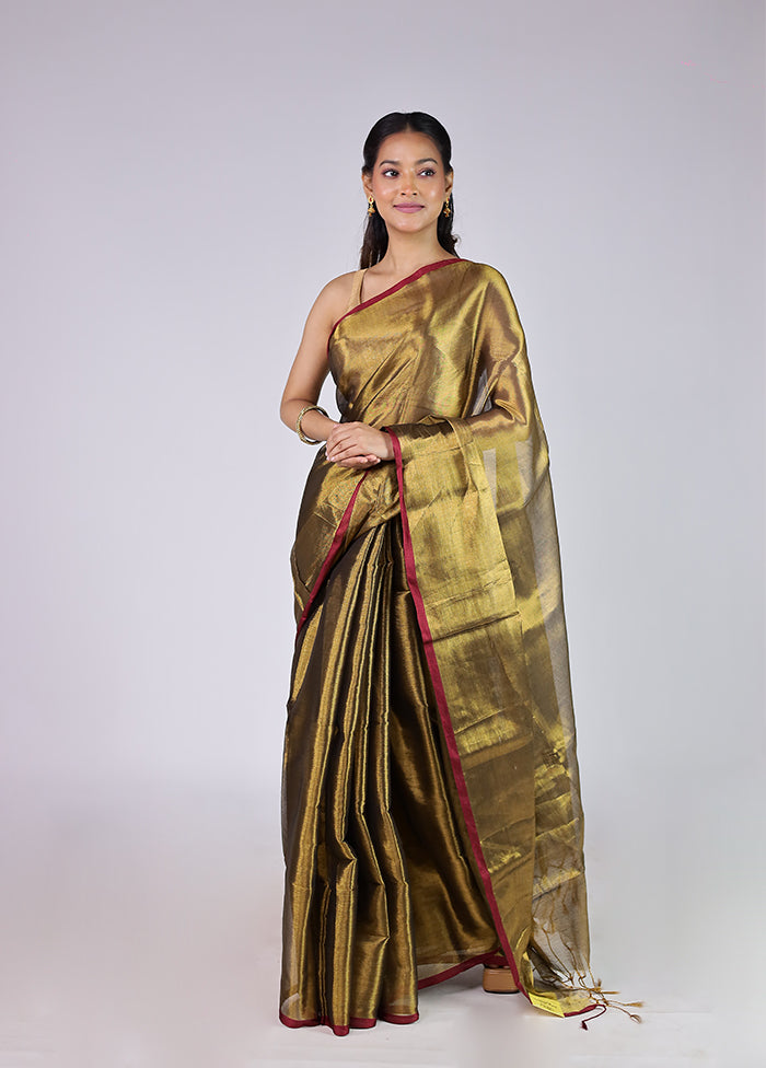 Green Tissue Silk Saree With Blouse Piece