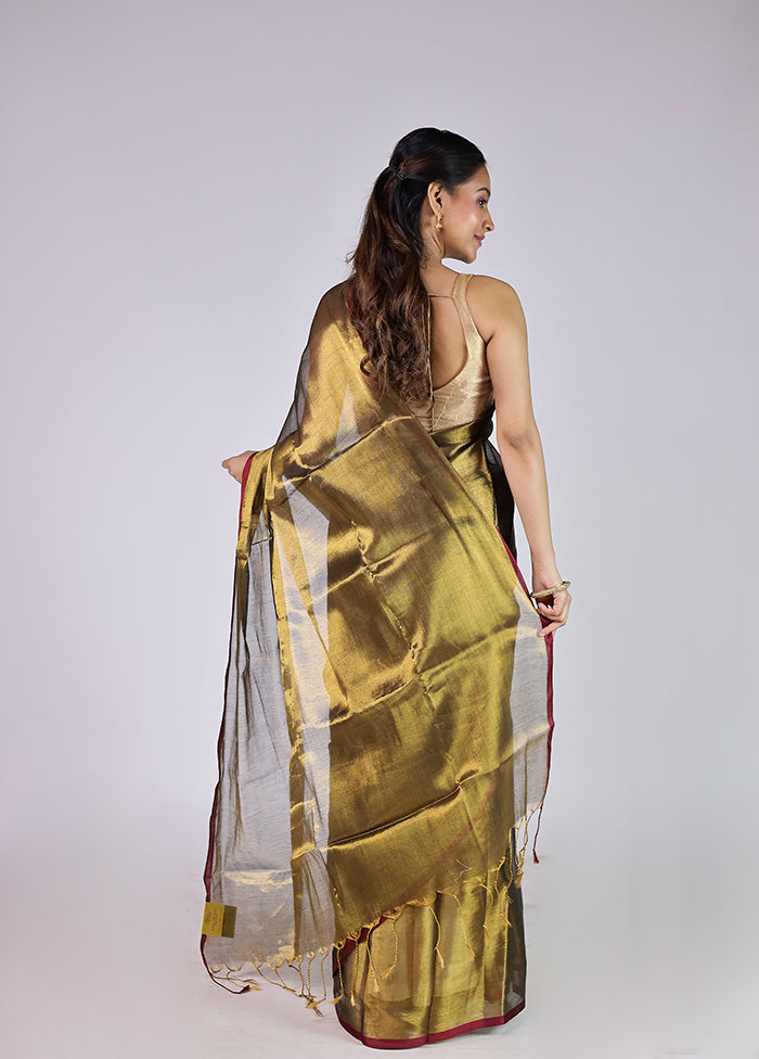 Green Tissue Silk Saree With Blouse Piece