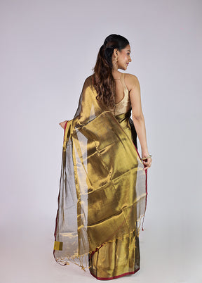 Green Tissue Silk Saree With Blouse Piece