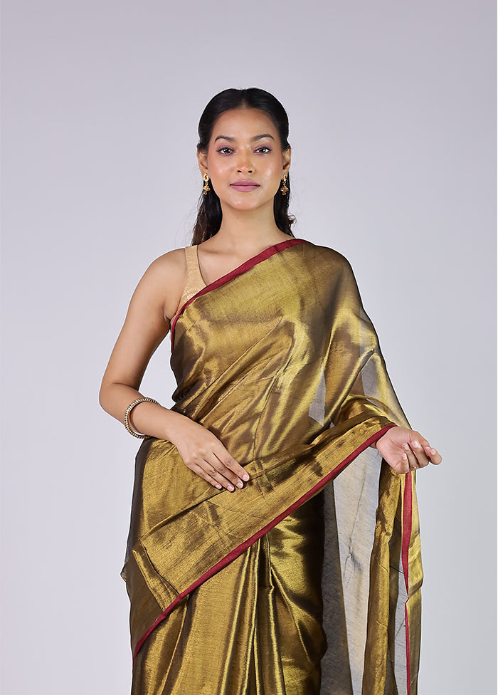 Green Tissue Silk Saree With Blouse Piece