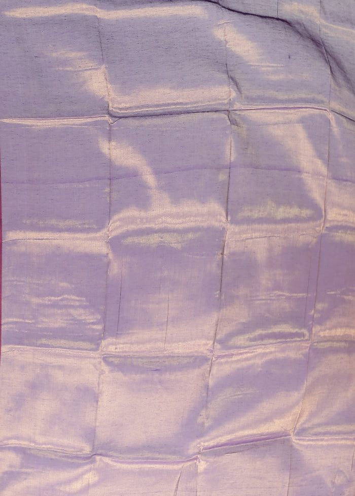 Purple Tissue Silk Saree With Blouse Piece