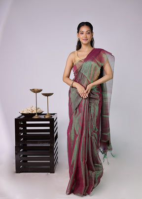 Green Tissue Silk Saree With Blouse Piece