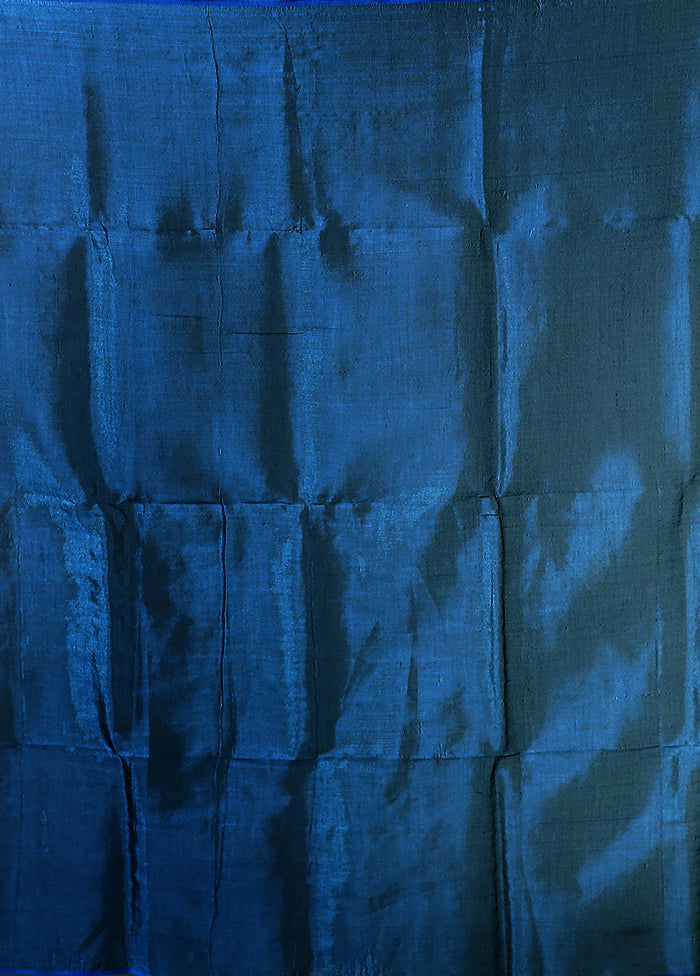 Blue Tissue Silk Saree With Blouse Piece
