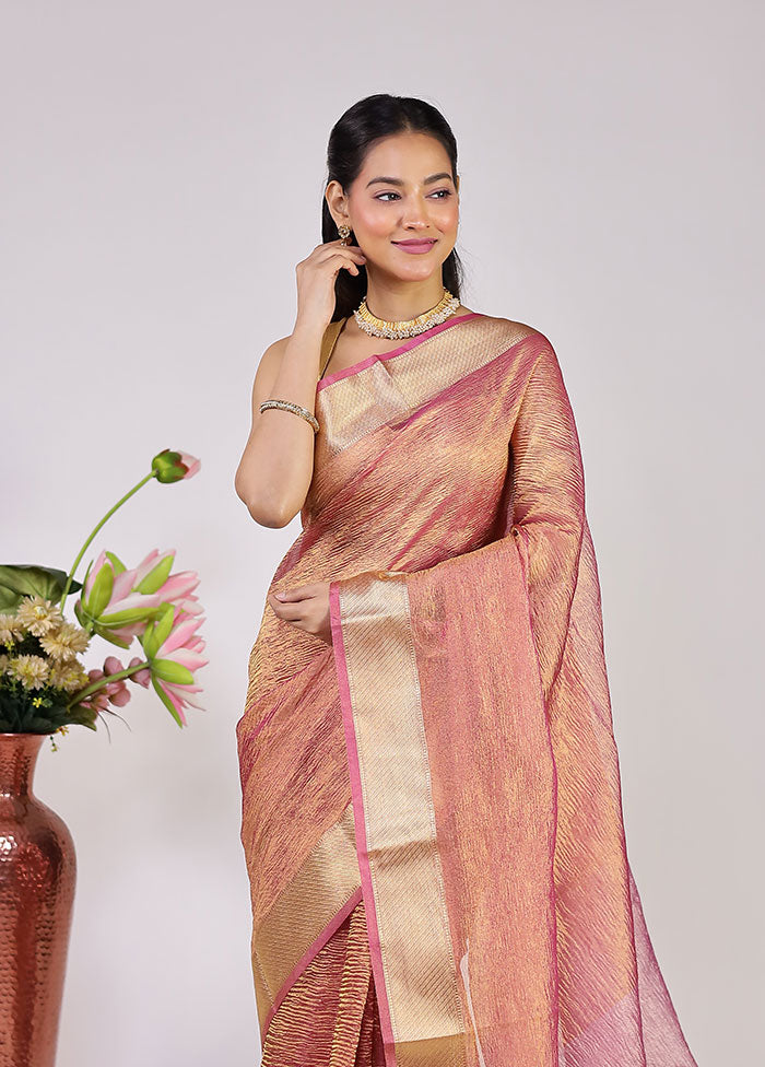 Purple Tissue Silk Saree With Blouse Piece