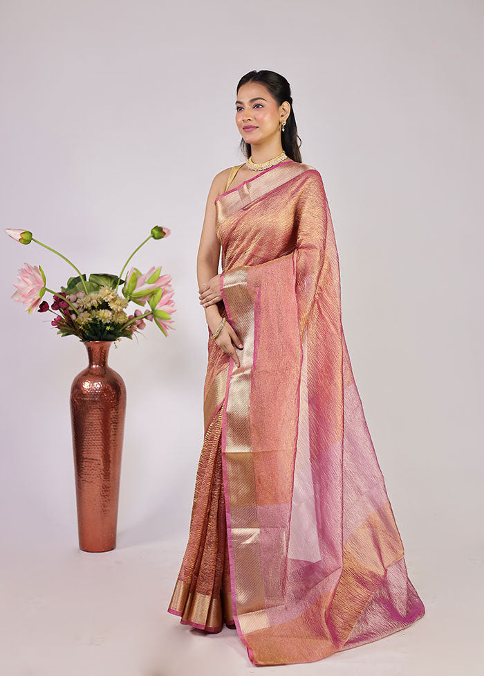 Purple Tissue Silk Saree With Blouse Piece