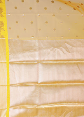 Yellow Organza Saree With Blouse Piece