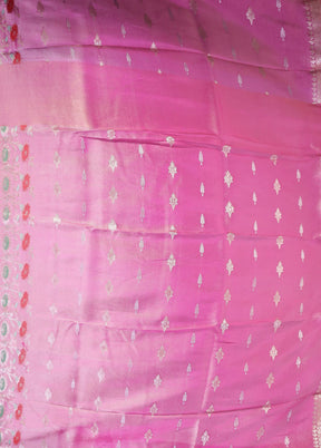 Pink Tissue Silk Saree With Blouse Piece