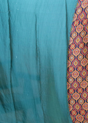 Blue Modal Silk Saree Without Blouse Piece