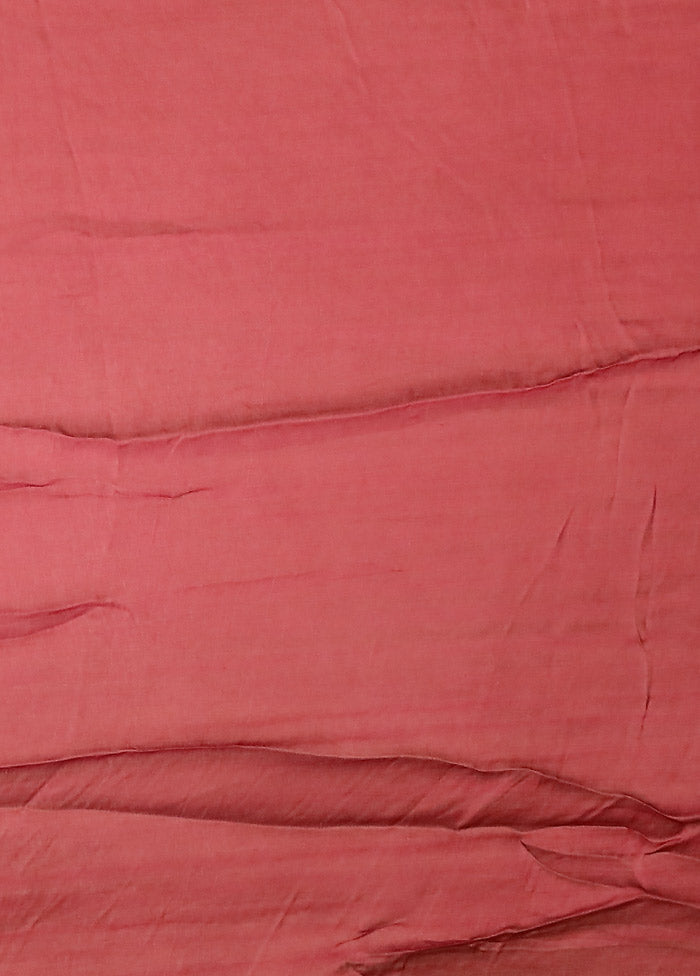 Pink Printed Pure Silk Saree Without Blouse Piece