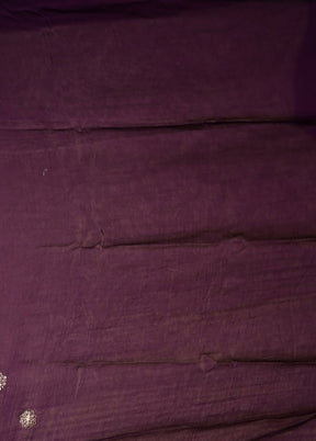 Purple Printed Pure Silk Saree Without Blouse Piece