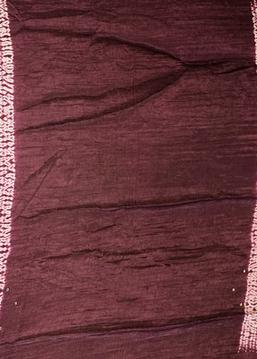 Purple Printed Pure Silk Saree Without Blouse Piece