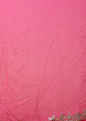 Pink Bandhej Pure Silk Saree With Blouse Piece
