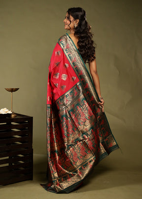 Pink Baluchari Silk Saree With Blouse Piece