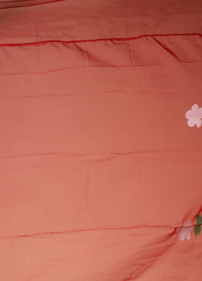 Red Organza Saree With Blouse Piece
