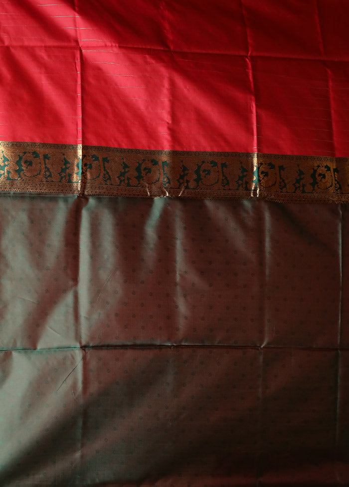 Pink Baluchari Silk Saree With Blouse Piece