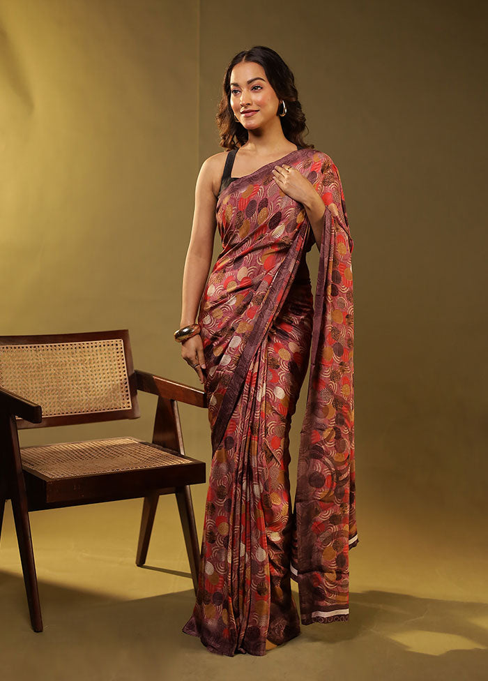 Purple Modal Silk Saree Without Blouse Piece