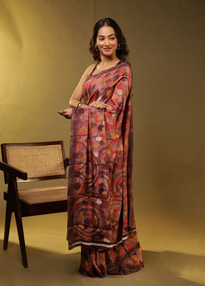 Purple Modal Silk Saree Without Blouse Piece