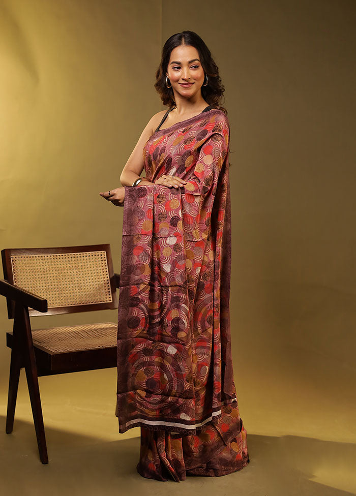 Purple Modal Silk Saree Without Blouse Piece