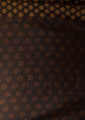 Black Printed Silk Saree Without Blouse Piece