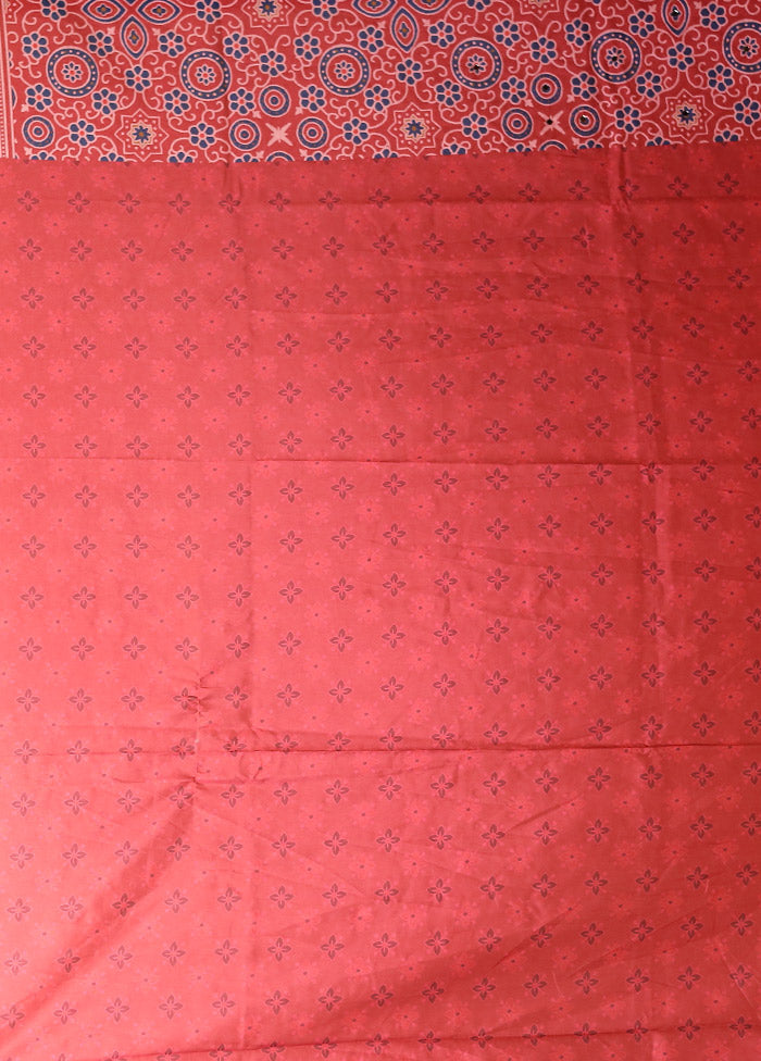 Pink Printed Silk Saree Without Blouse Piece