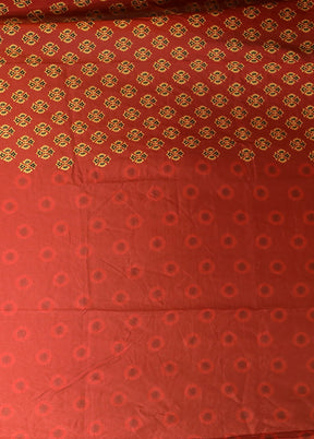 Maroon Printed Silk Saree Without Blouse Piece