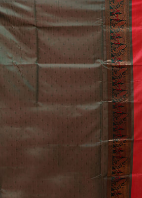 Red Baluchari Silk Saree With Blouse Piece