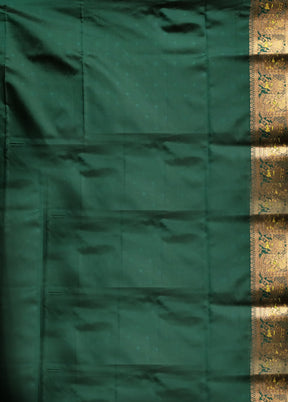 Green Baluchari Silk Saree With Blouse Piece