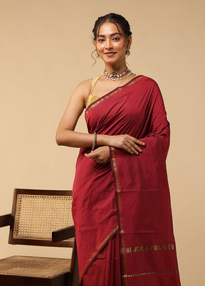 Purple Kanjivaram Silk Saree With Blouse Piece