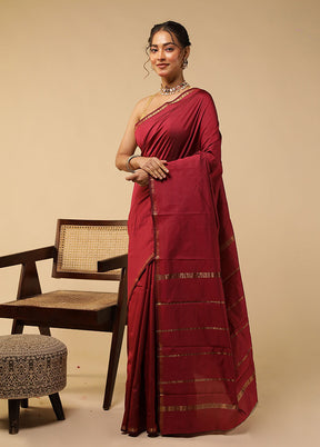 Purple Kanjivaram Silk Saree With Blouse Piece