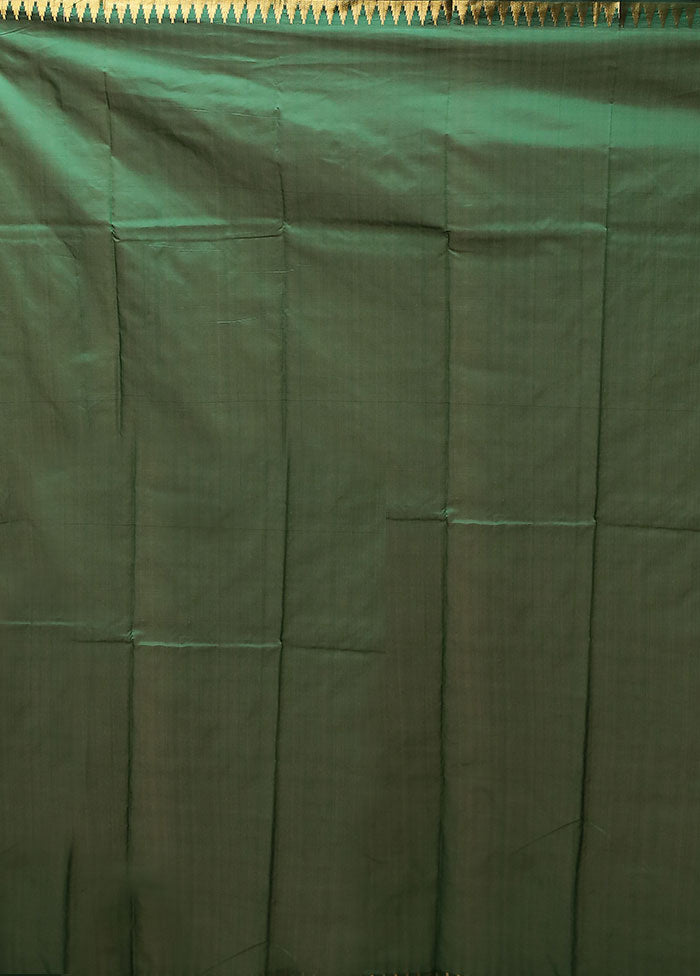 Green Kanjivaram Silk Saree With Blouse Piece