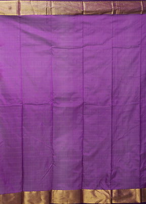 Purple Kanjivaram Silk Saree With Blouse Piece