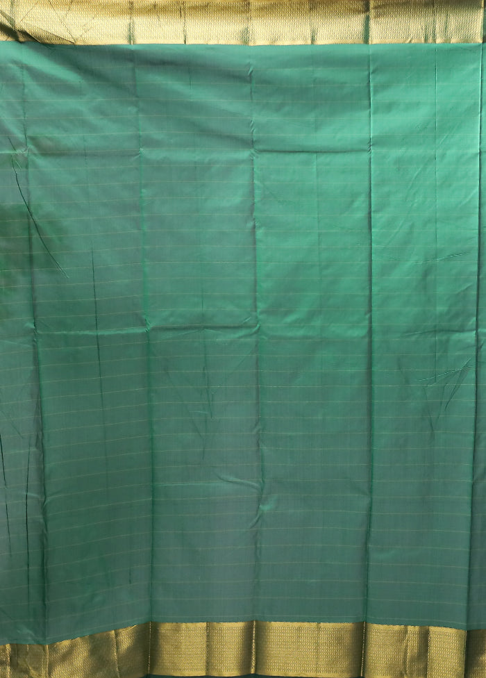 Green Kanjivaram Silk Saree With Blouse Piece