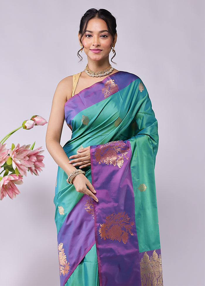 Green Kanjivaram Silk Saree With Blouse Piece
