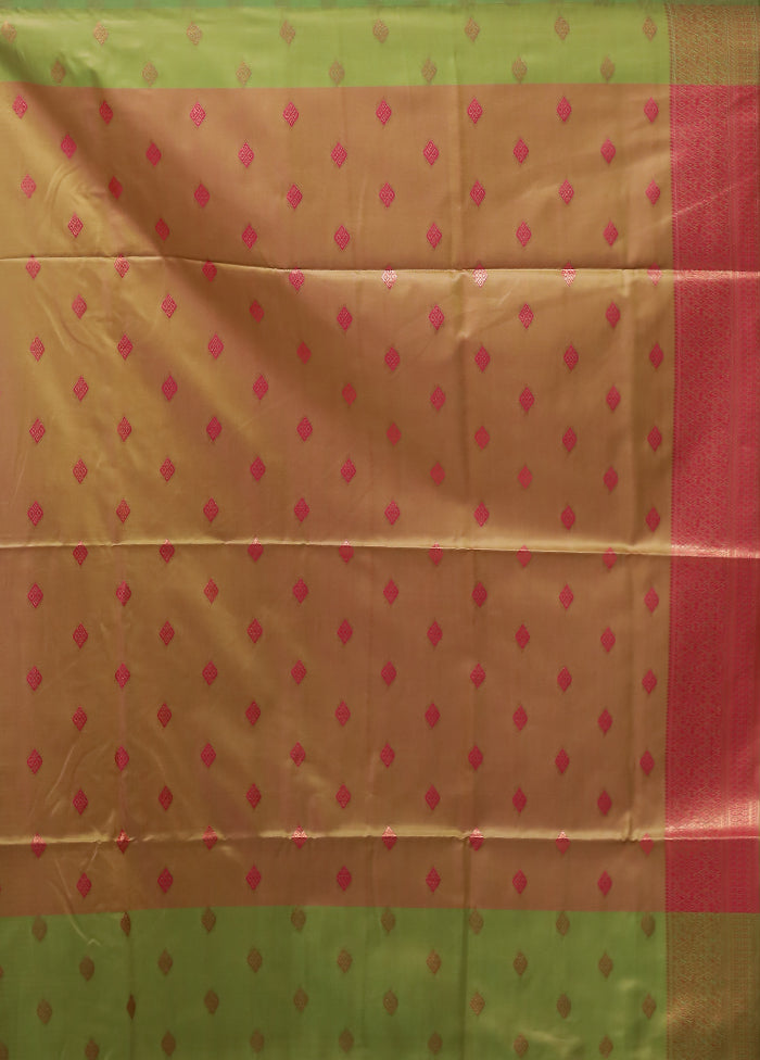 Pink Kanjivaram Silk Saree With Blouse Piece