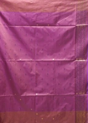 Purple Kanjivaram Silk Saree With Blouse Piece