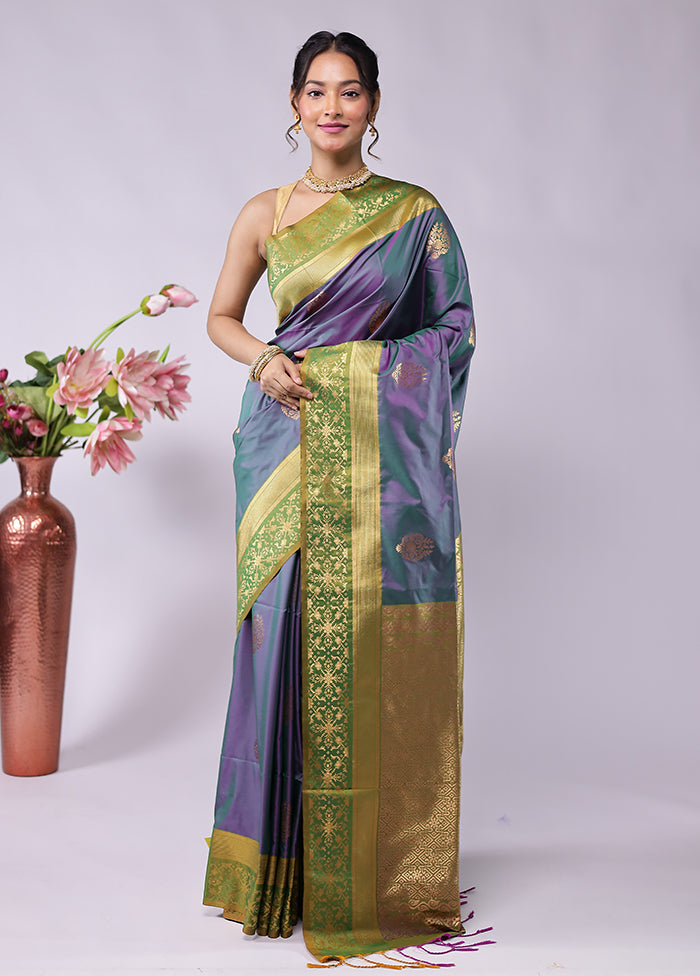 Green Kanjivaram Silk Saree With Blouse Piece