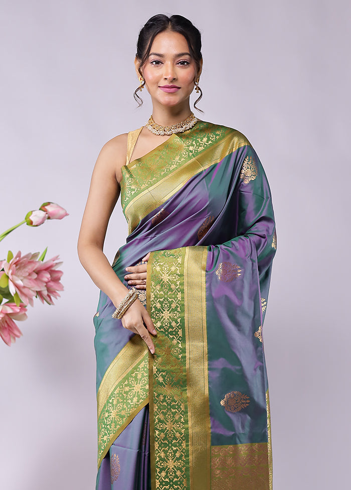 Green Kanjivaram Silk Saree With Blouse Piece
