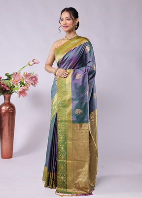 Green Kanjivaram Silk Saree With Blouse Piece