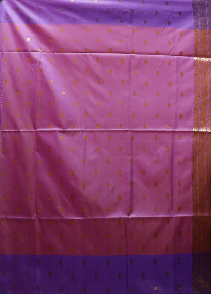 Orange Kanjivaram Silk Saree With Blouse Piece