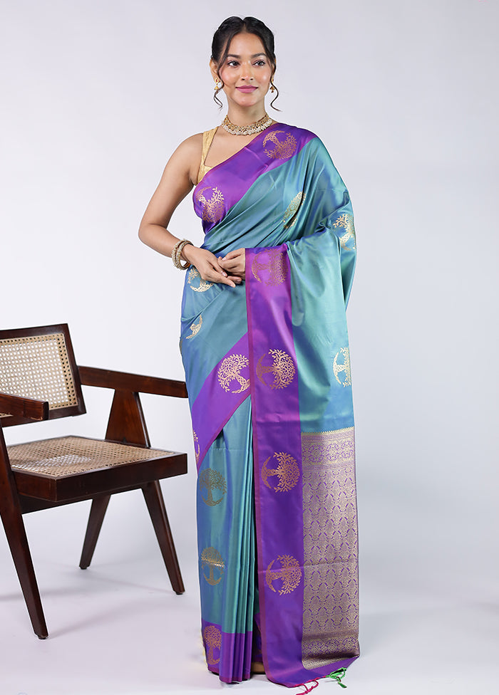 Green Kanjivaram Silk Saree With Blouse Piece