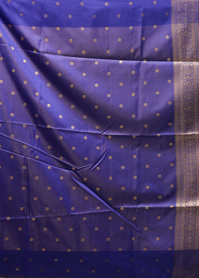 Blue Kanjivaram Silk Saree With Blouse Piece