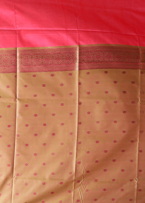 Pink Kanjivaram Silk Saree With Blouse Piece