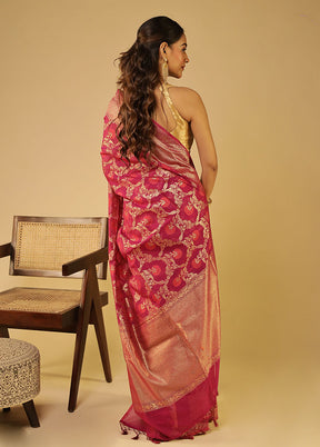 Purple Kora Silk Saree With Blouse Piece