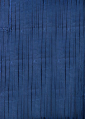 Blue Dupion Silk Saree With Blouse Piece