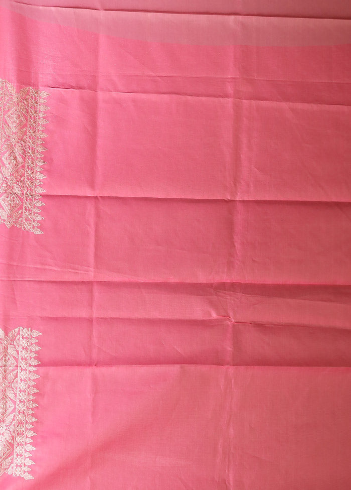 Pink Organza Saree With Blouse Piece