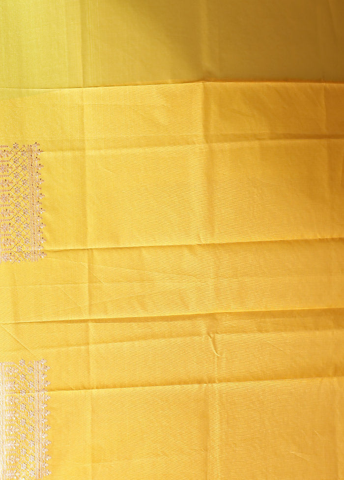 Yellow Organza Saree With Blouse Piece