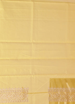 Yellow Organza Saree With Blouse Piece